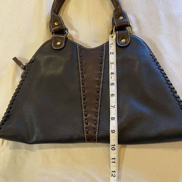 Women's Pebbled Leather Handbag Sophia Visconti Tote Thin Bag EUC‎ - Picture 6 of 12